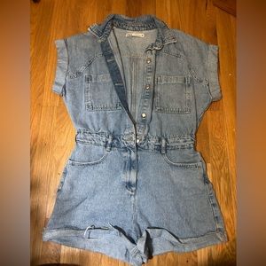 Zara Denim Romper